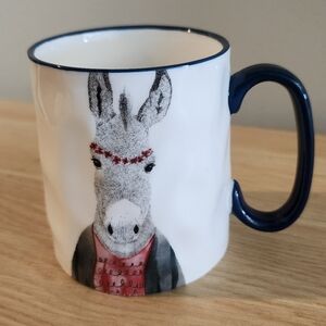 Signature Housewares Hipster Animal Donkey Mug Navy Handle